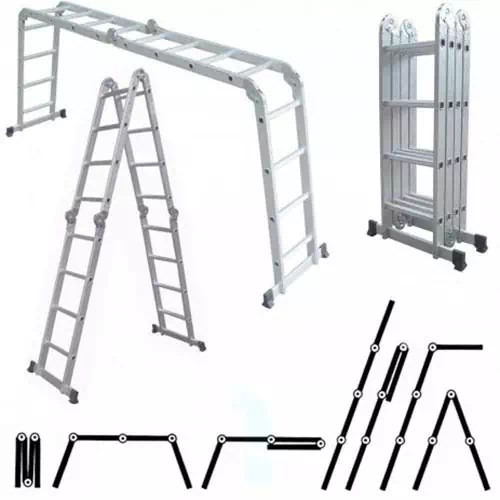 Večnamenska aluminijasta lestev - 4x3 stopnice