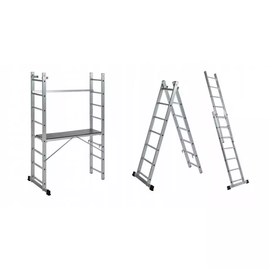 Aluminijasti odri - 2x8 stopnic, širina ploščadi 50 cm